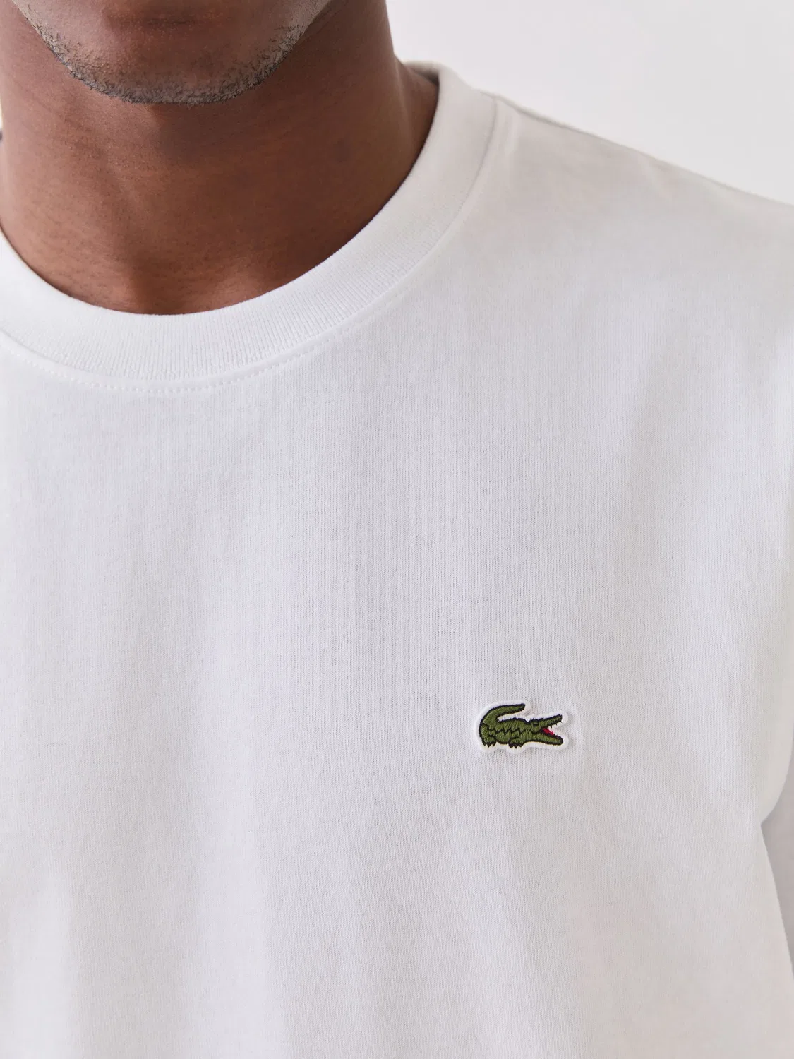 Lacoste Белая футболка свободного кроя из тяжелого джерси — фото 4