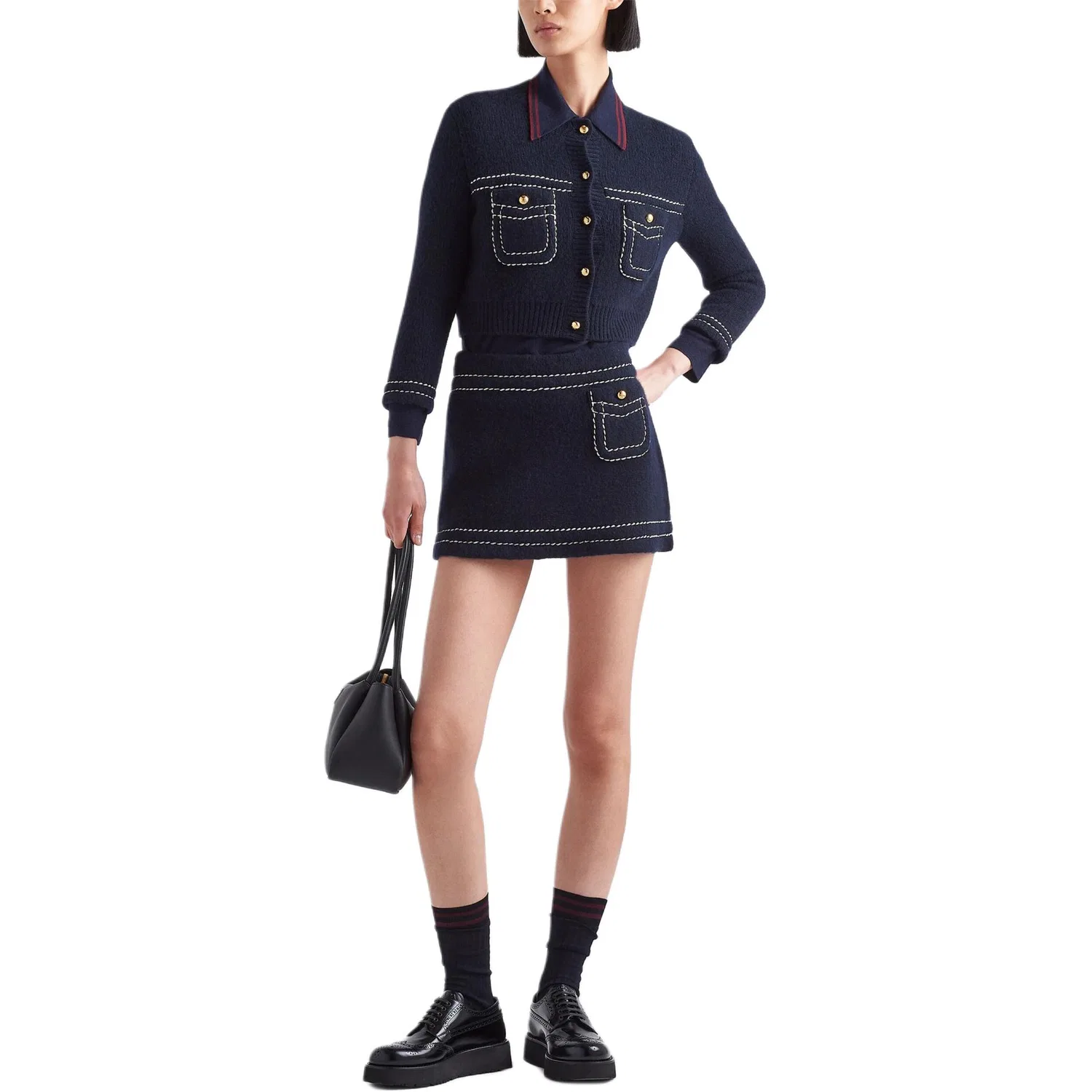 Женская юбка Casual с принтом Marine Blue, PRADA, Marine Blue — фото 3