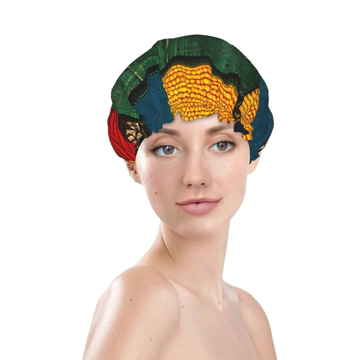 Шапочка для душа с принтом, Anceky, двойная водонепроницаемая, African Style Patchwork — фото 3