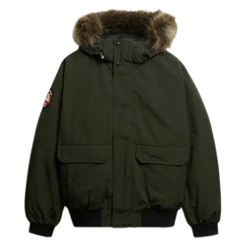 Куртка-бомбер Superdry Everest Faux Fur, зеленый