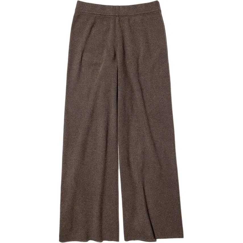 Женские трикотажные брюки свободного кроя из футера UNIQLO, Brown
