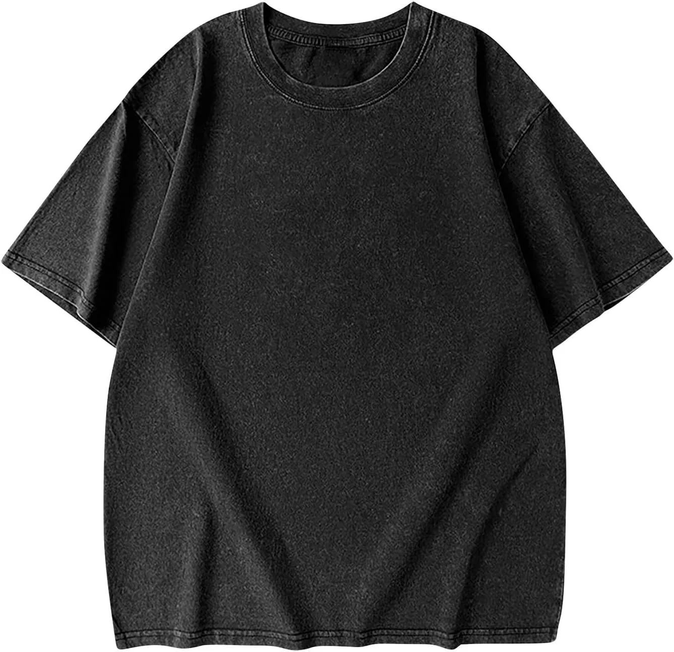 Мужская футболка оверсайз с опущенным плечом Cotton, Black