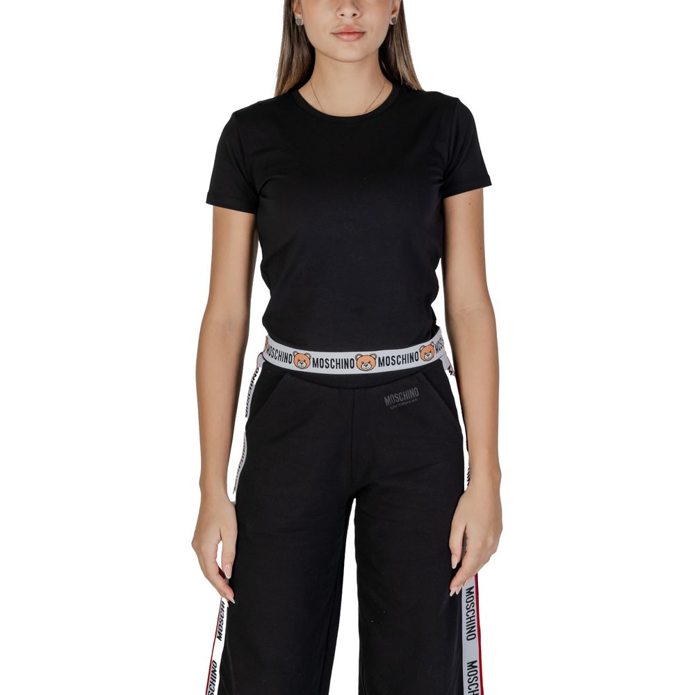 

Черные хлопковые топ и футболка Moschino