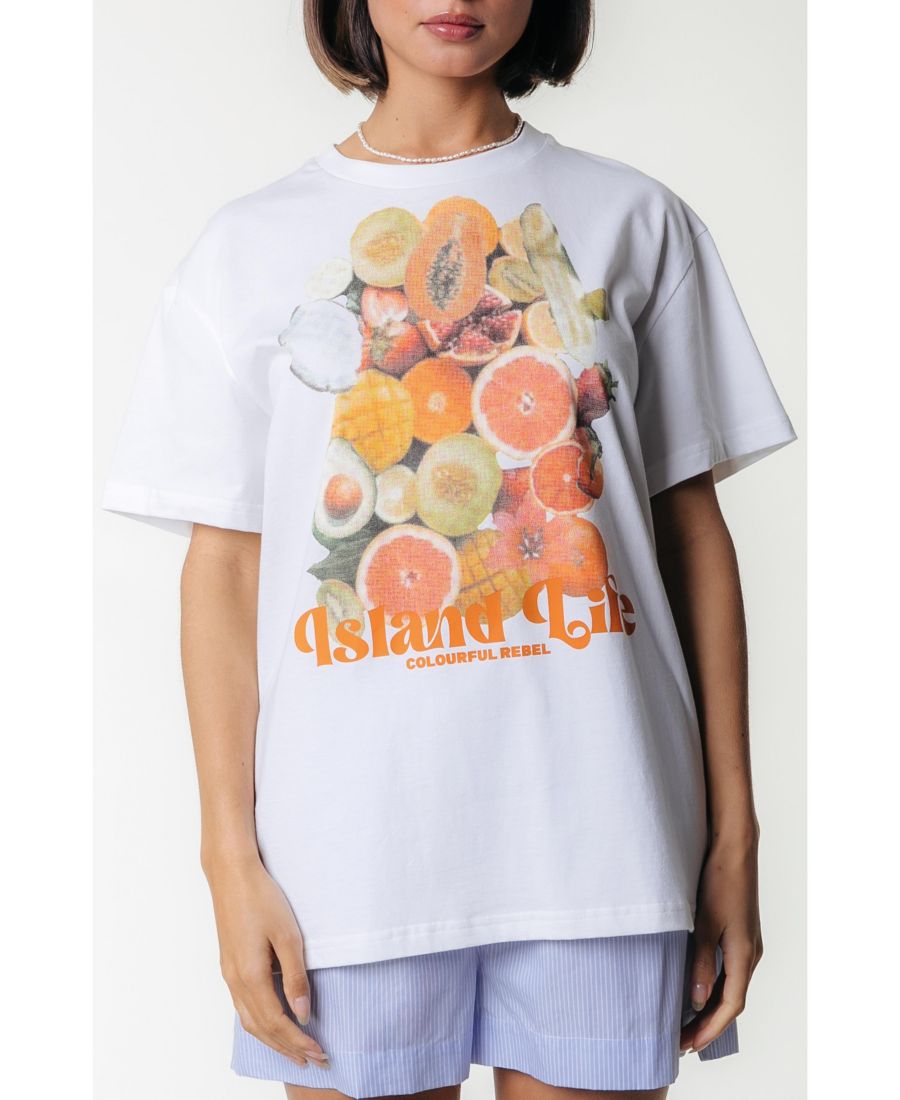 

Женская футболка свободного кроя Island Life Colourful Rebel, White, Белый, Женская футболка свободного кроя Island Life Colourful Rebel, White