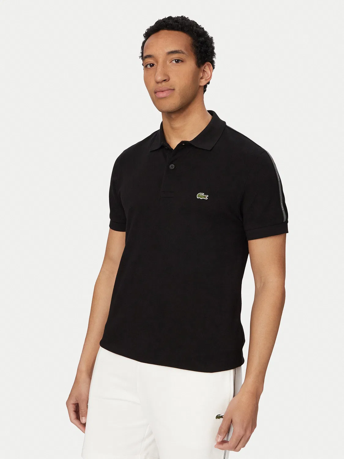 Мужское поло стандартного кроя Lacoste, черный