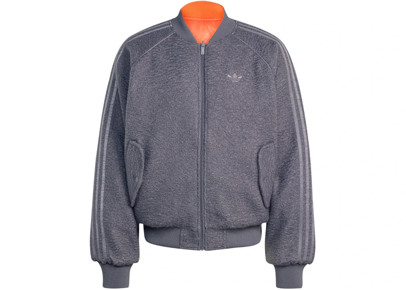Мужская куртка-бомбер с принтом Reversible Superstar Adidas, Grey Strata Semi Impact Orange