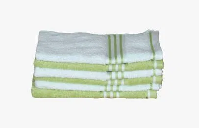 Набор полотенец Terry Cloth, S.B.J - Sportland, 4 шт, 500 г/м², Белый/Лайм — фото 2