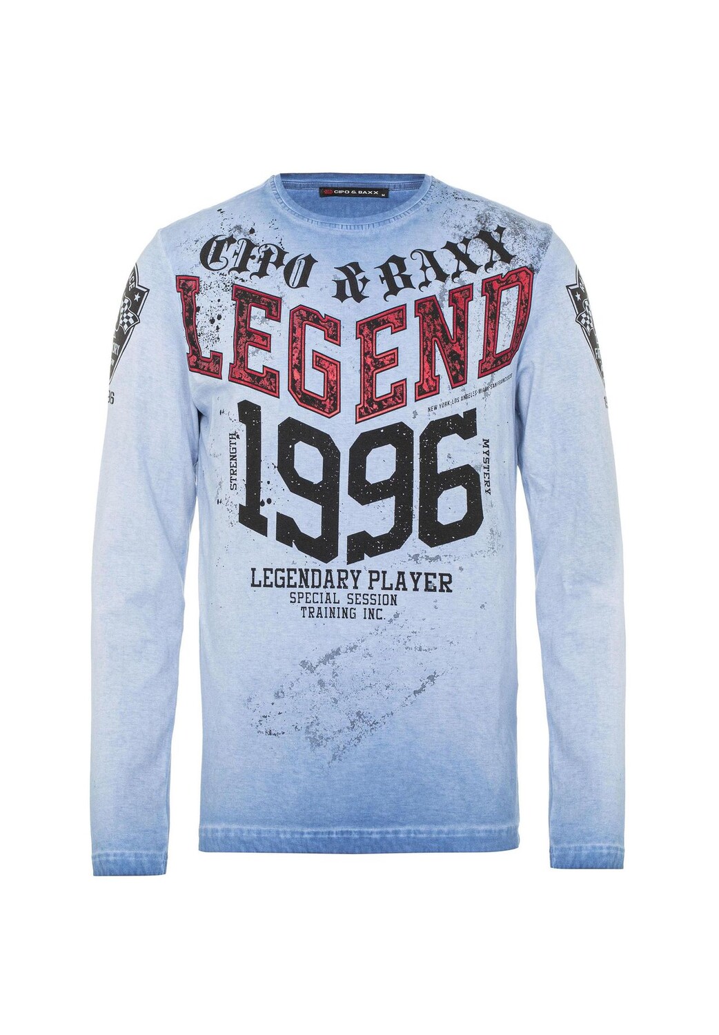 

Рубашка с длинными рукавами и крутым принтом CIPO & BAXX, синий