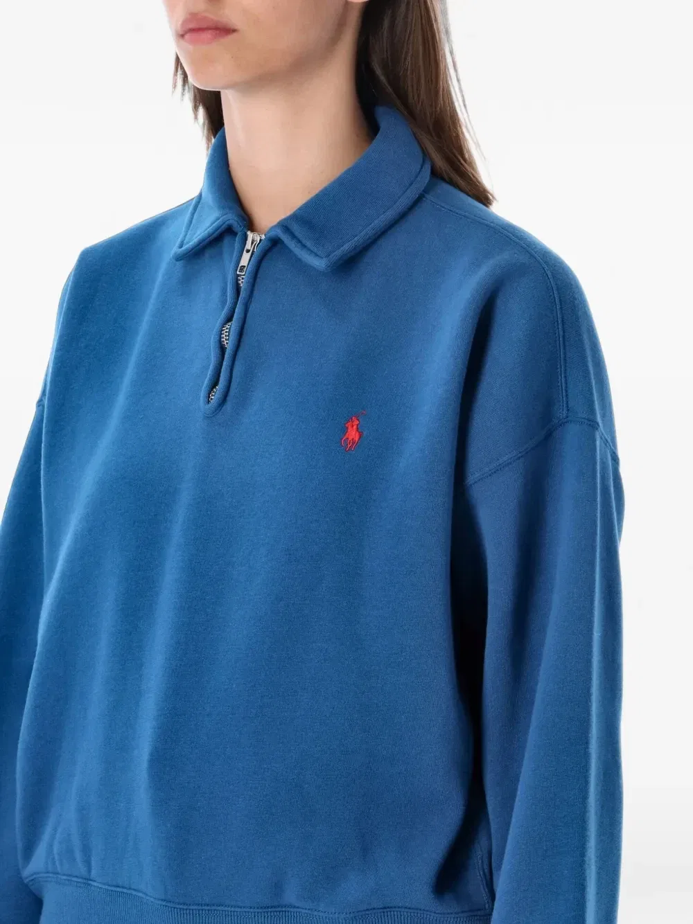 Толстовка на молнии с вышитым пони POLO RALPH LAUREN, синий — фото 3