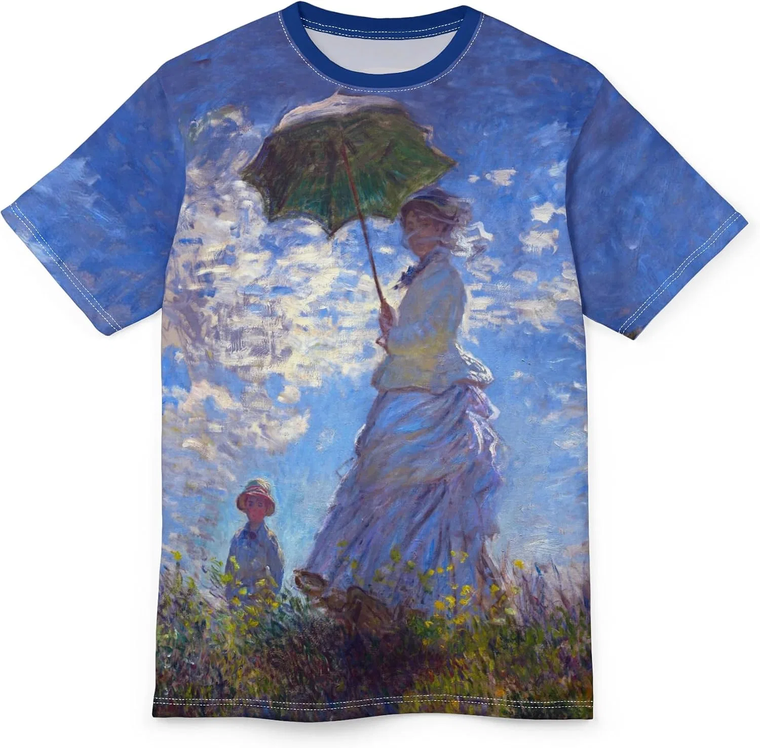 Футболка с принтом Monet Woman with a Parasol DONWILLISJRART, White Stitching — фото 2