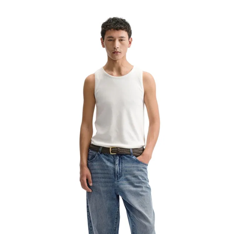 Детский танк-топ Slim Fit Рибана Nice Rice, White (280G)