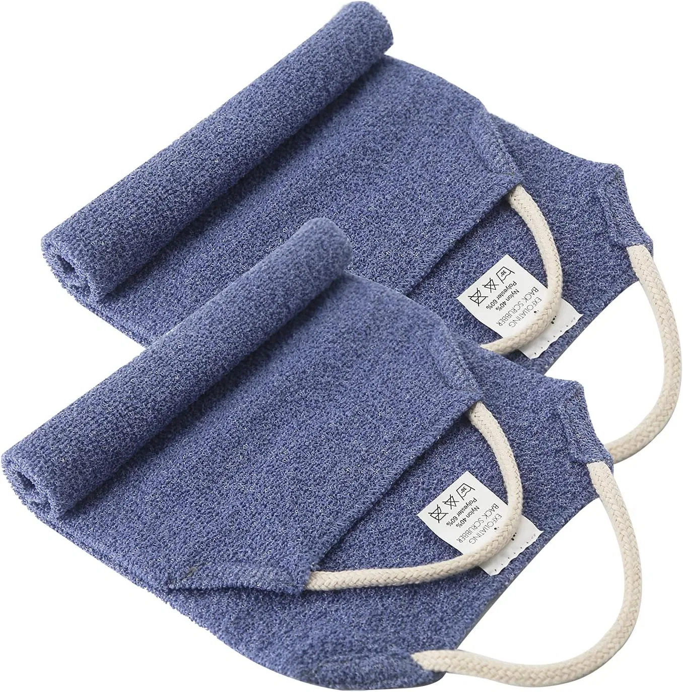 Скраб для спины с ручками, Evridwear, 2 шт, 26.39x15.49x4.39 см, Синий
