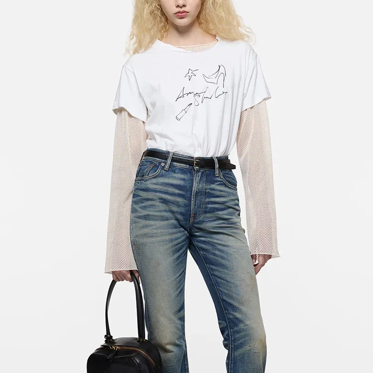 Футболка с круглым вырезом, Ecru, Acne Studios — фото 4