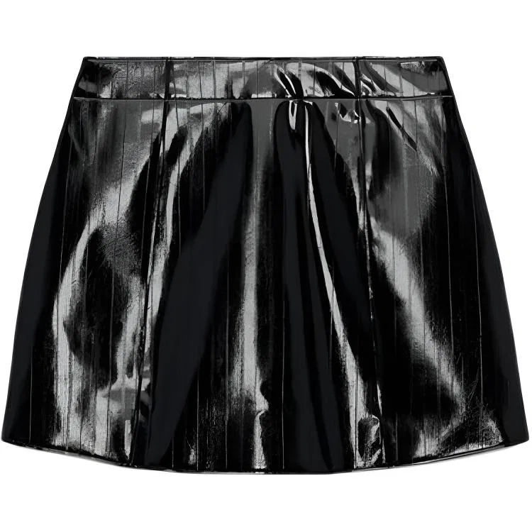 Женская кожаная мини-юбка ZARA, Black — фото 3