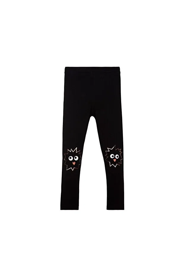 Детские леггинсы для девочек с принтом Crazy Eyes Printed Lovetti, Black