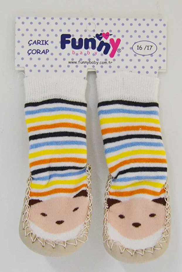 Детские носки-следки для новорожденных хлопковые Funny, Nude Color