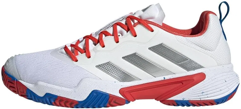 Кроссовки теннисные Adidas Barricade, White/Silver Metallic/Bright Royal — фото 3
