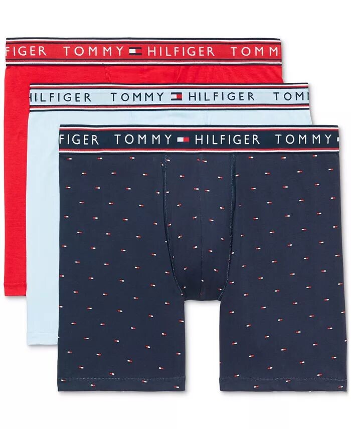 

Мужские 3-комп. Хлопковые эластичные влагоотводящие трусы-боксеры Tommy Hilfiger, оранжевый