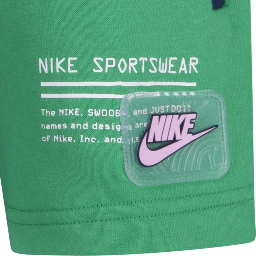 Детские спортивные шорты Nike B Nsw Paınt Yf Ft, Зеленый — фото 2