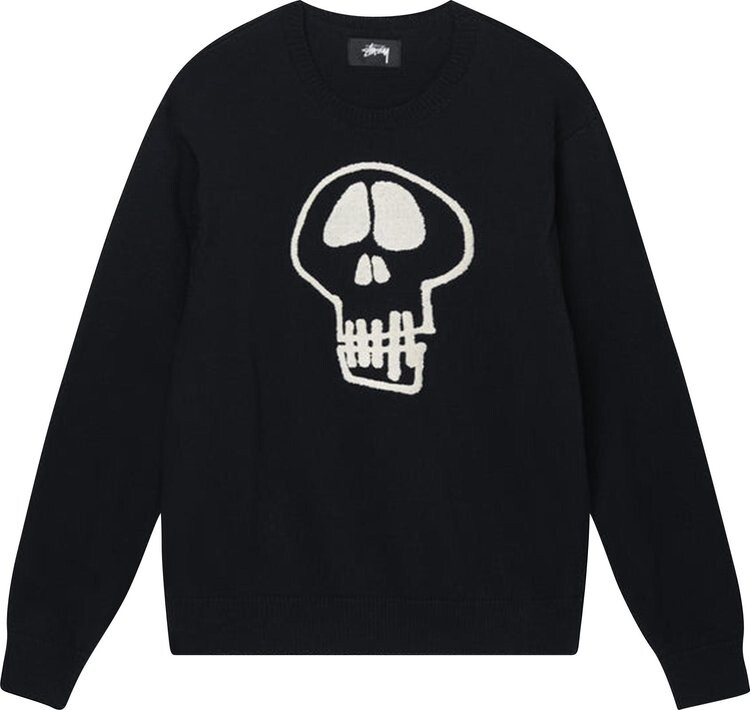

Свитер Stussy Skull Sweater 'Black', черный