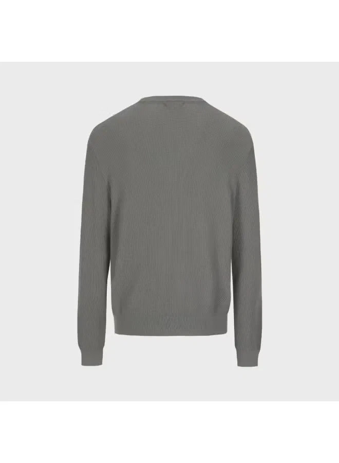 Свитер с круглым вырезом хлопковый Zara, серый — фото 3