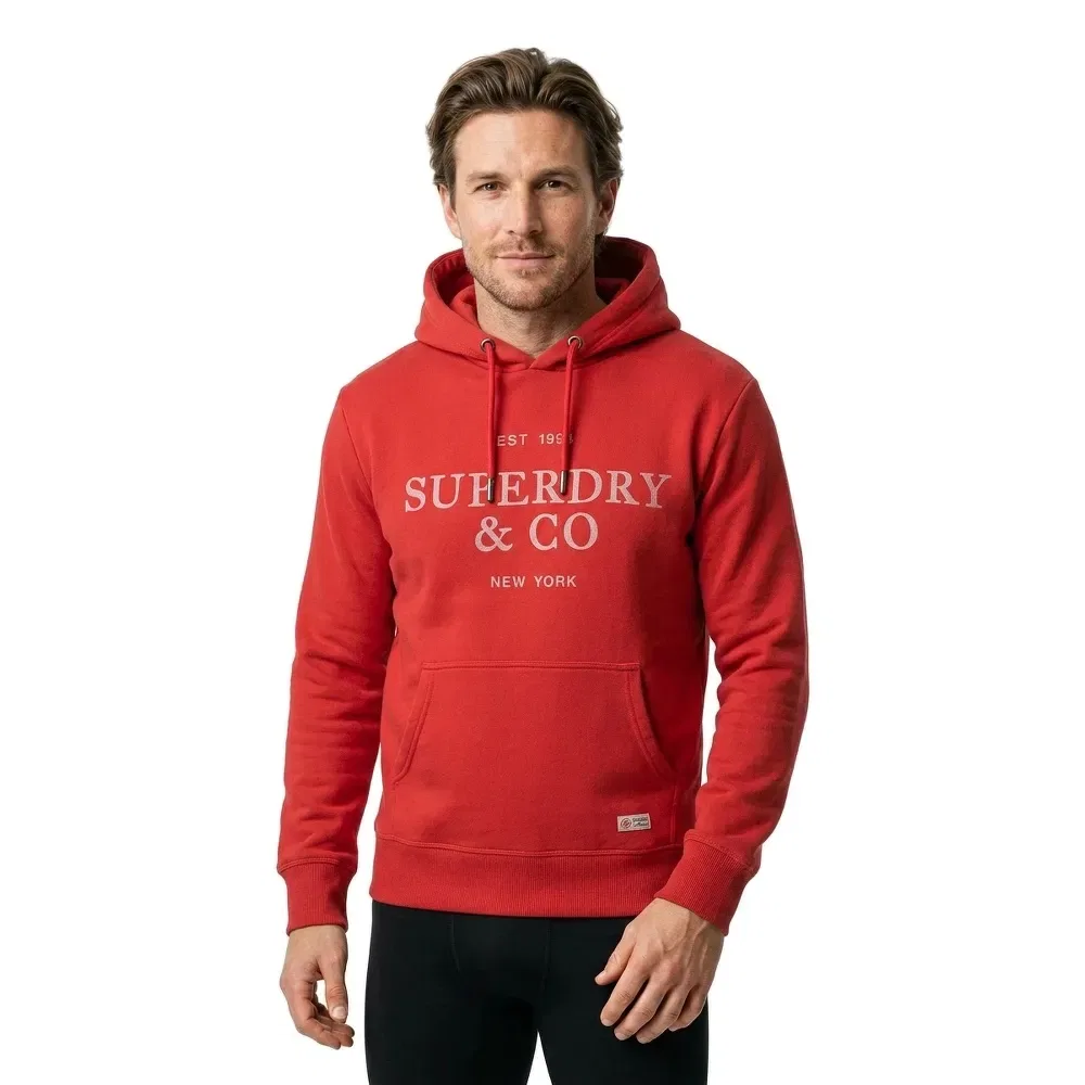 Худи Relaxed Fit Superdry 1954 Company, красный — фото 2