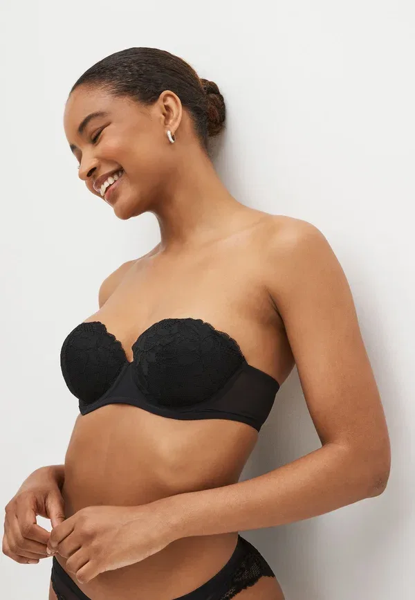 Бюстгальтер с мягкой чашкой Pad strapless 2 pack standard - multiway / strapless bra Next Black/Nude, черный