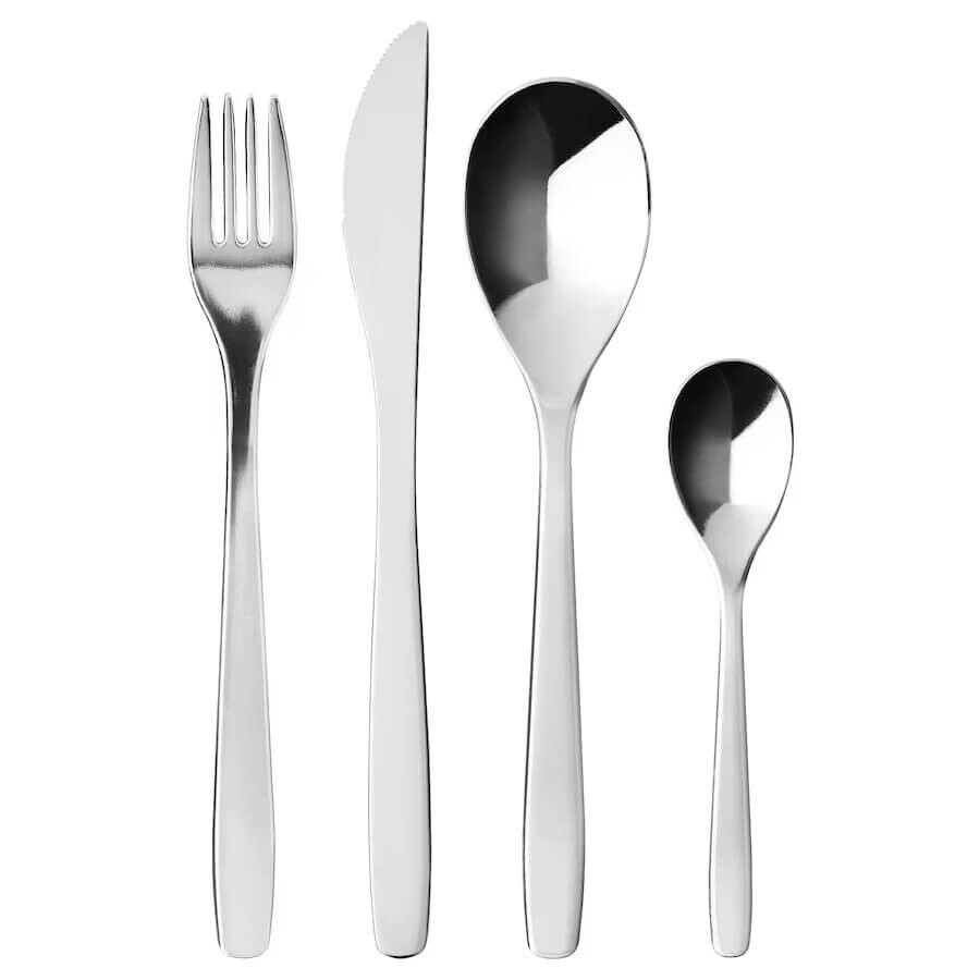 Столовый набор Ikea Mopsig, 16 предметов, серебряный