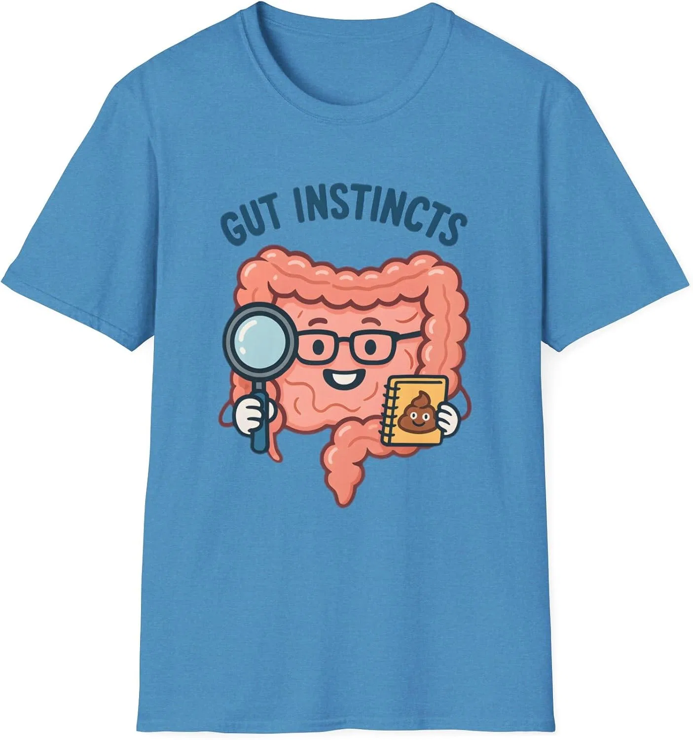 Женская футболка с принтом Gut Instincts Funny GI, сапфировый меланж