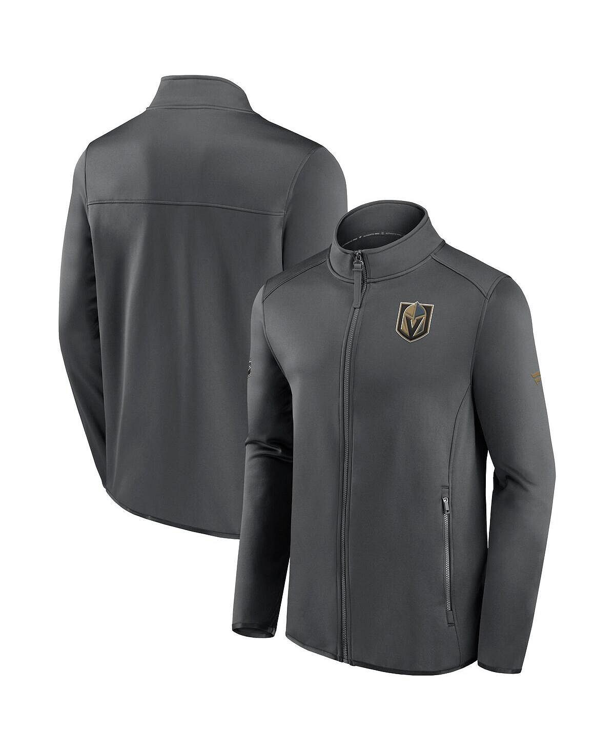 

Мужская фирменная серая флисовая куртка vegas golden knights authentic pro rink с молнией во всю длину Fanatics, серый