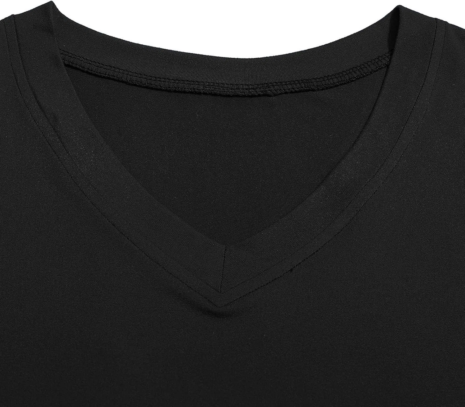 Мужская свободная футболка с V-образным вырезом Slim Fit, Black — фото 4