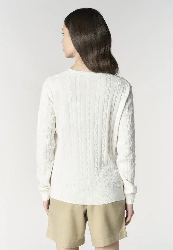 Джемпер хлопковый Cable Knit U.S. Polo Assn., белый — фото 3
