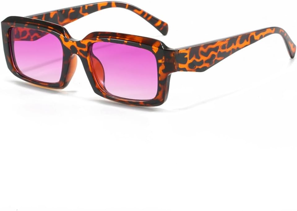 

Модные солнцезащитные очки конфетных оттенков в винтажном стиле, прямоугольные солнцезащитные очки, стильные ретро-очки для женщин с защитой от УФ-излучения UV400 HHZZYVY, Leopard Pink
