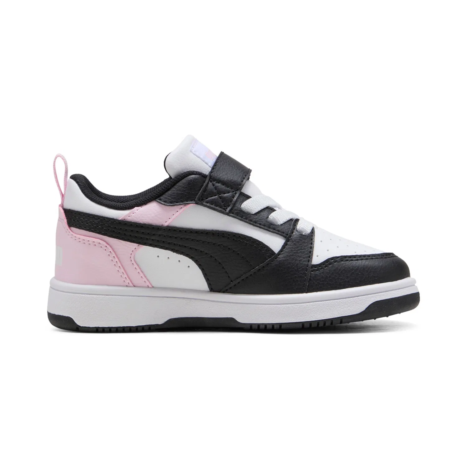 Детские кроссовки полувысокие Rebound V6 PUMA, White/Black/Pearl Pink — фото 3
