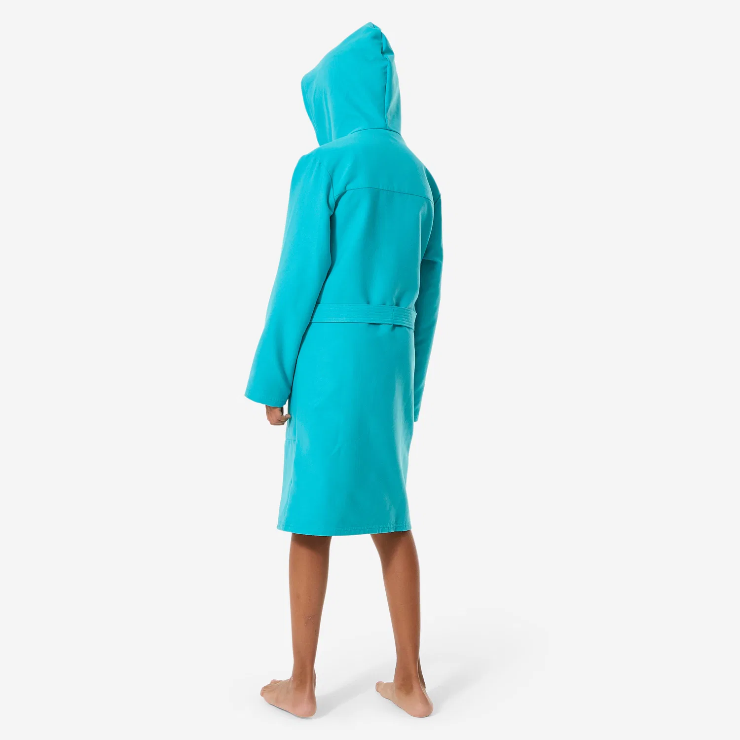 Детский компактный халат с капюшоном из микрофибры Decathlon, Aquamarin — фото 3