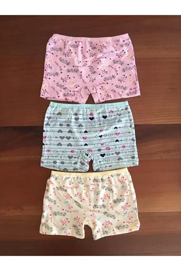 Детские боксеры для девочек с принтом 3 шт Leyna Butik, Mixed3
