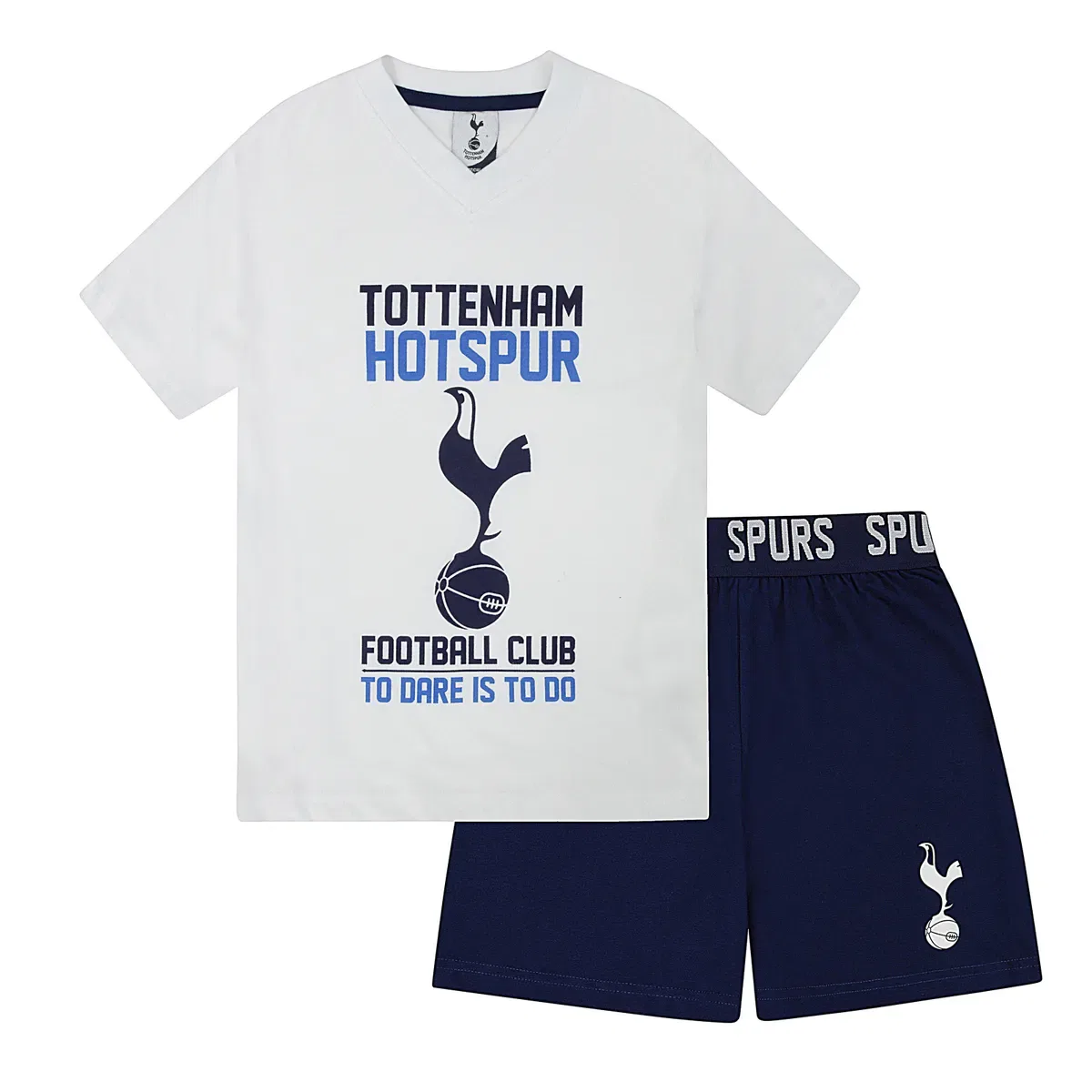 Детский комплект пижамы с коротким рукавом Tottenham Hotspur Fc, White