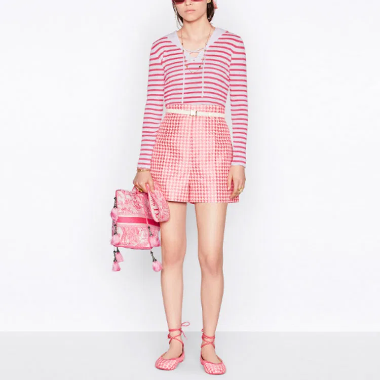 Свитер кашемировый женский мультиколор, DIOR, Pink White Multicolor — фото 4
