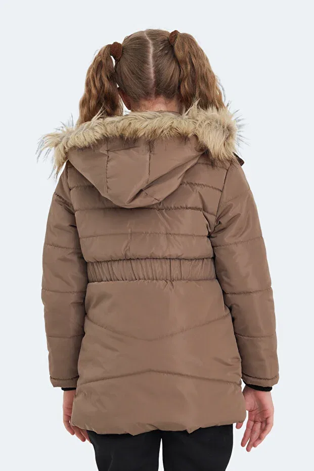 Детское пальто для девочек с капюшоном Candy Girl Slazenger, Beige — фото 2