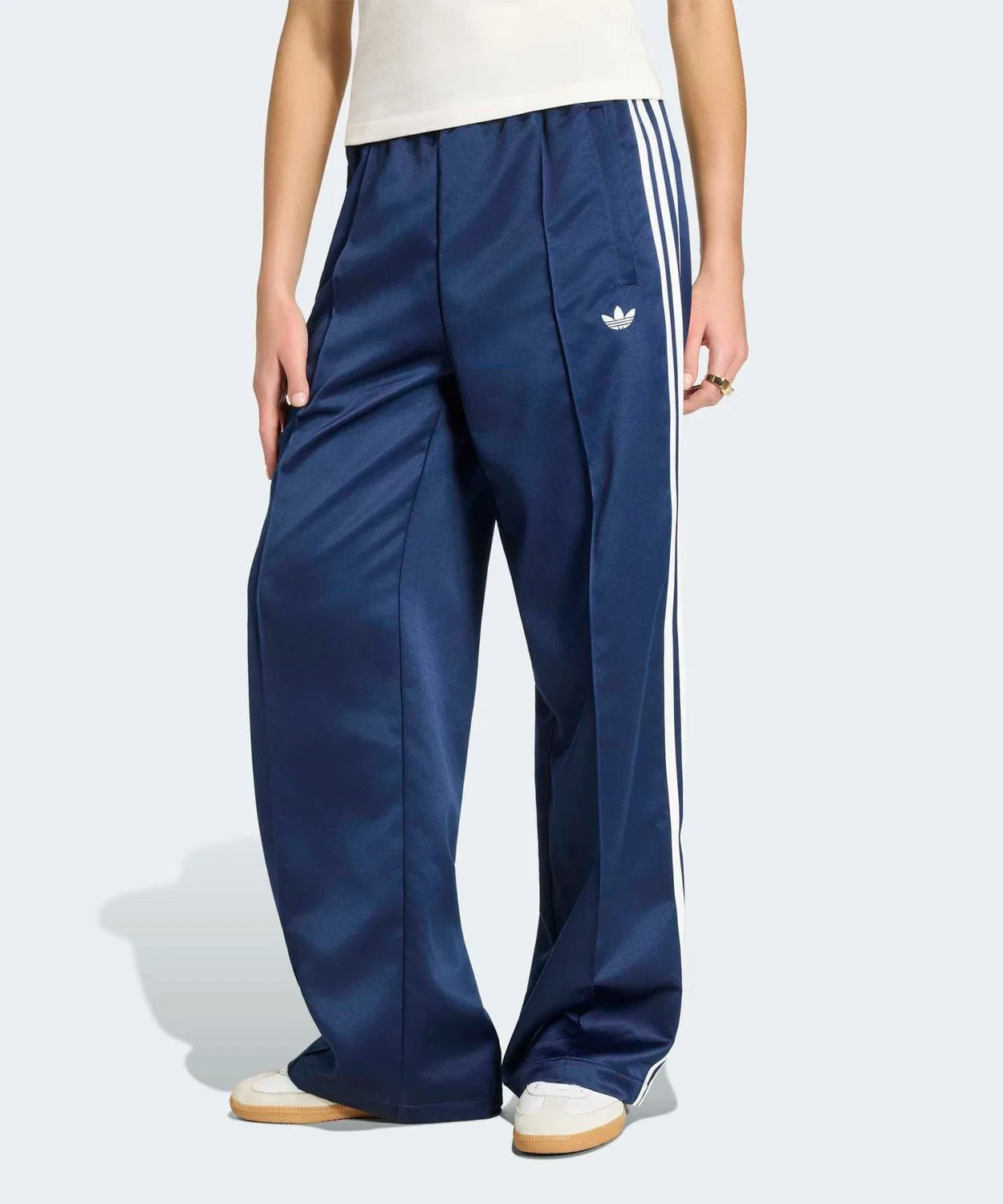 Женские свободные брюки из атласа с принтом Satin SST Loose Track Pant Adidas Originals, Blue