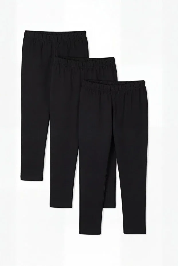 Детские леггинсы для девочек хлопковые Basics Arma Yıldız, Black-3