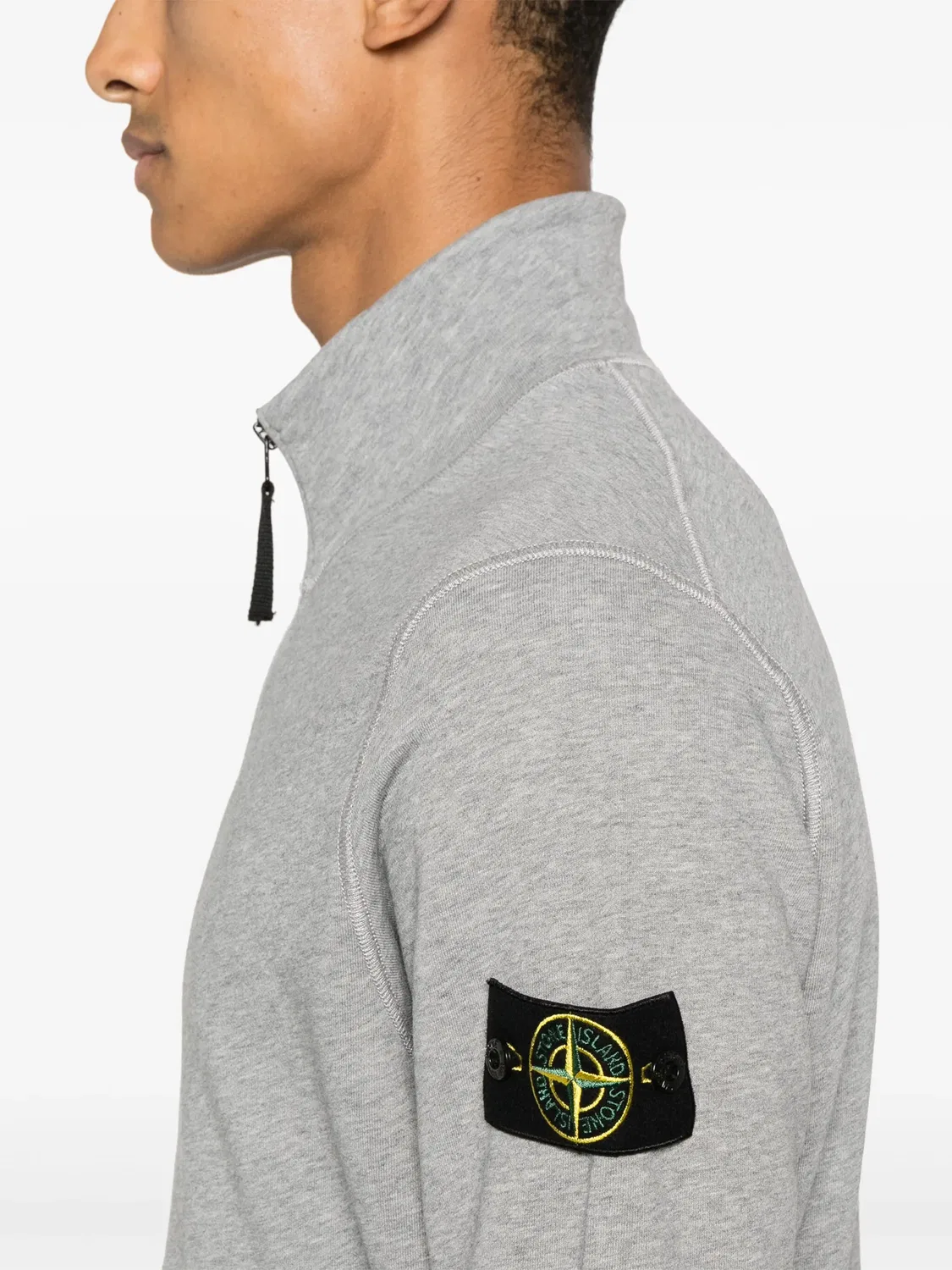 Свитшот из хлопкового флиса Stone Island, серый — фото 4