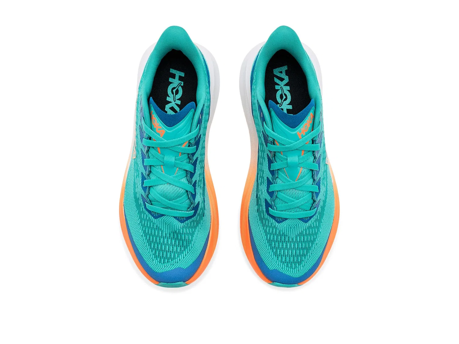 Кроссовки Mach 7 (для больших детей) Hoka Kids, Night Glow Blue/Neon Tangerine — фото 3