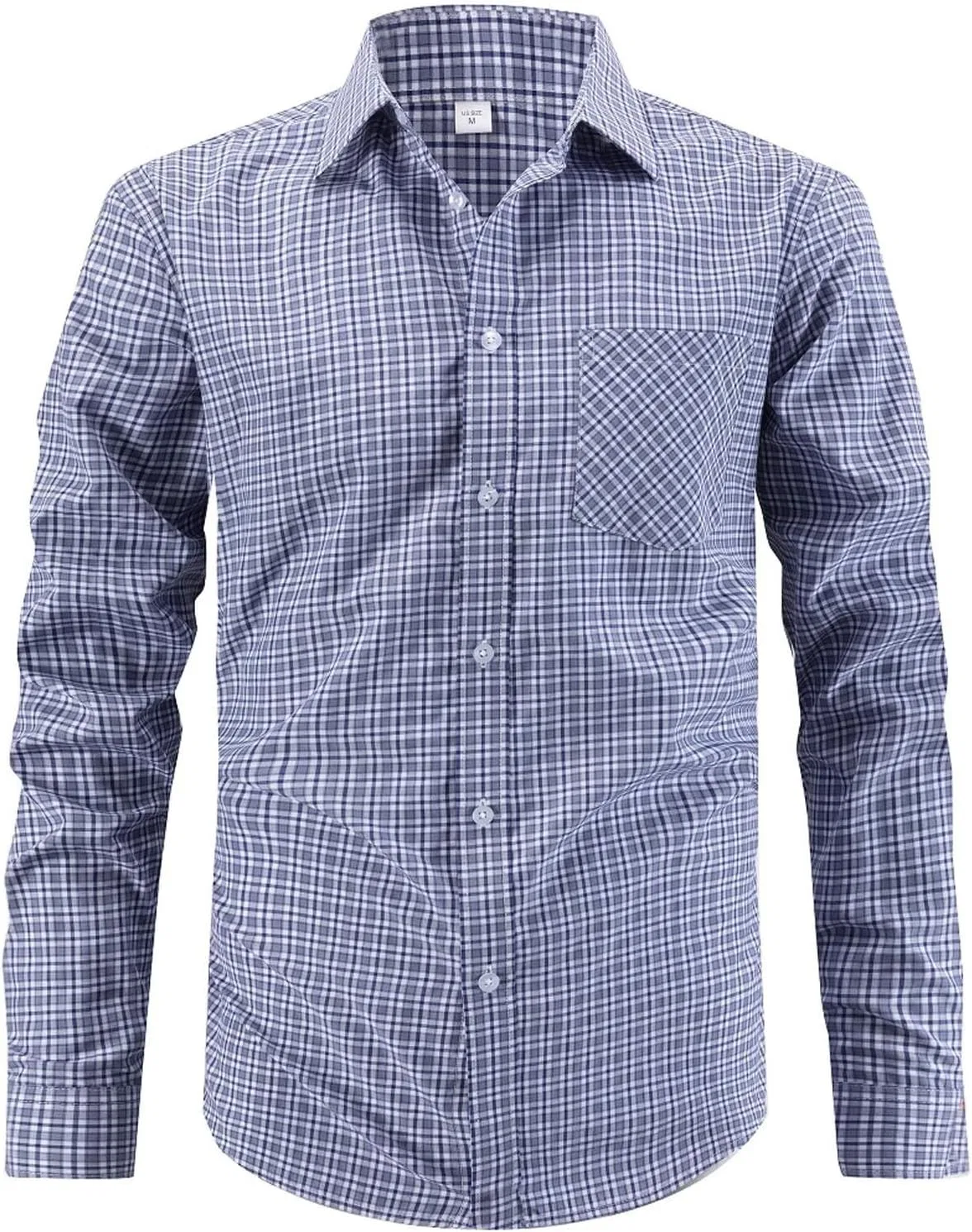 Мужская рубашка с длинным рукавом в клетку Slim Fit, Gray