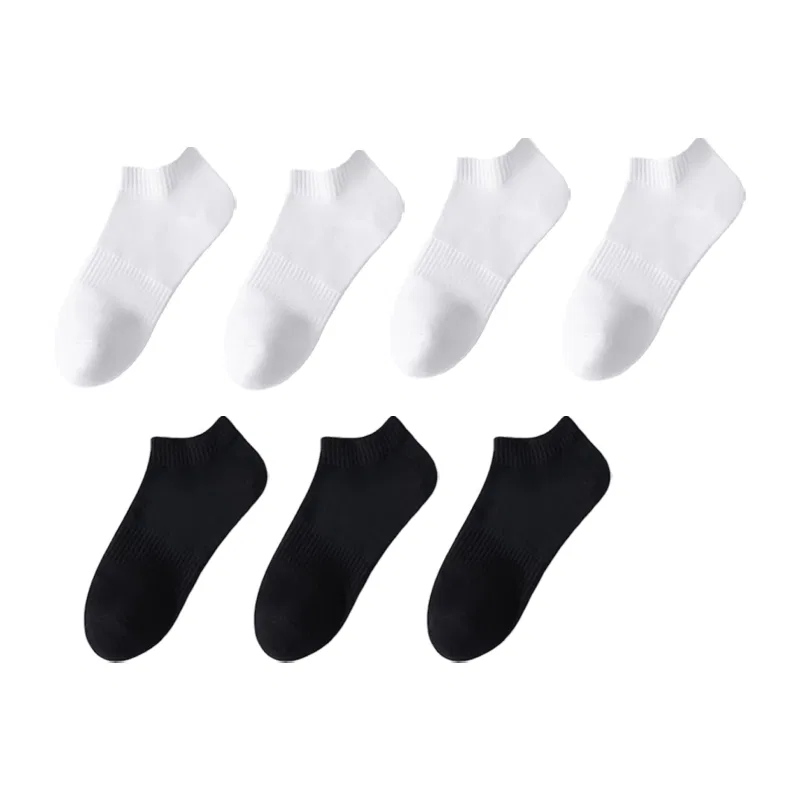 Детские носки-следы набор 7 пар Cotton Gene, Белый *4 + Черный *3