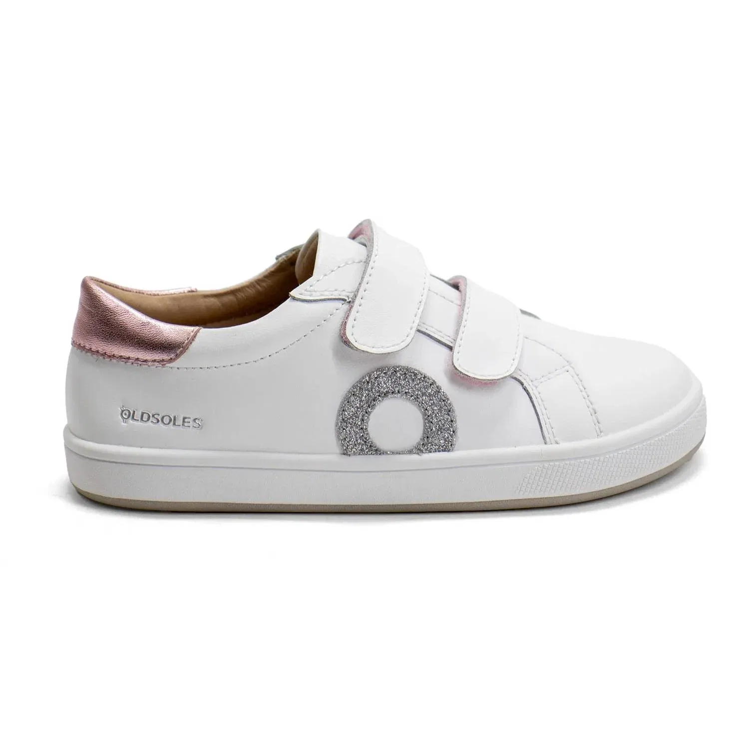 Детские кроссовки для девочек на липучке Old Soles Kix Premium Leather, Snow — фото 2