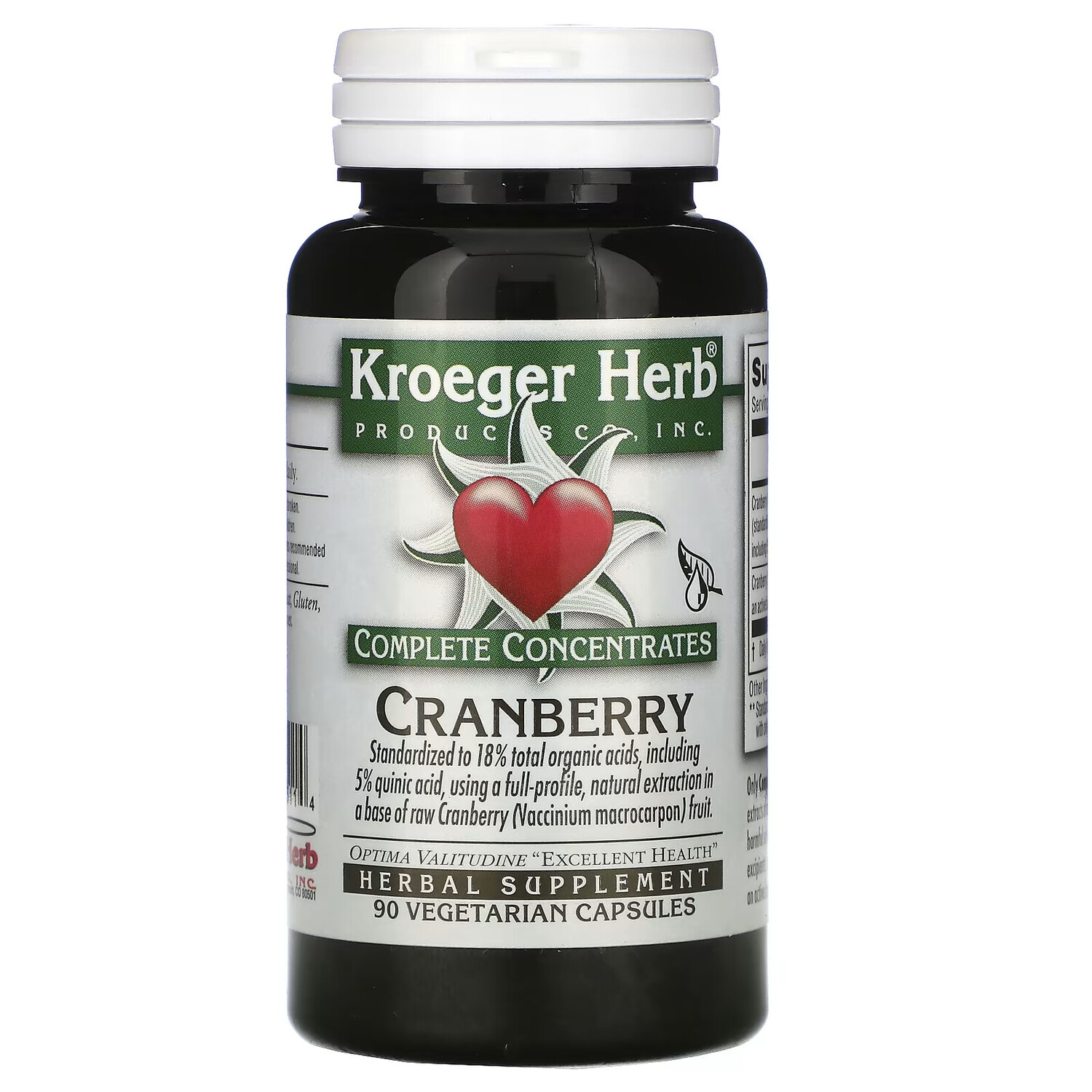 

Kroeger Herb Co, Полные концентраты, клюква, 90 вегетарианских капсул