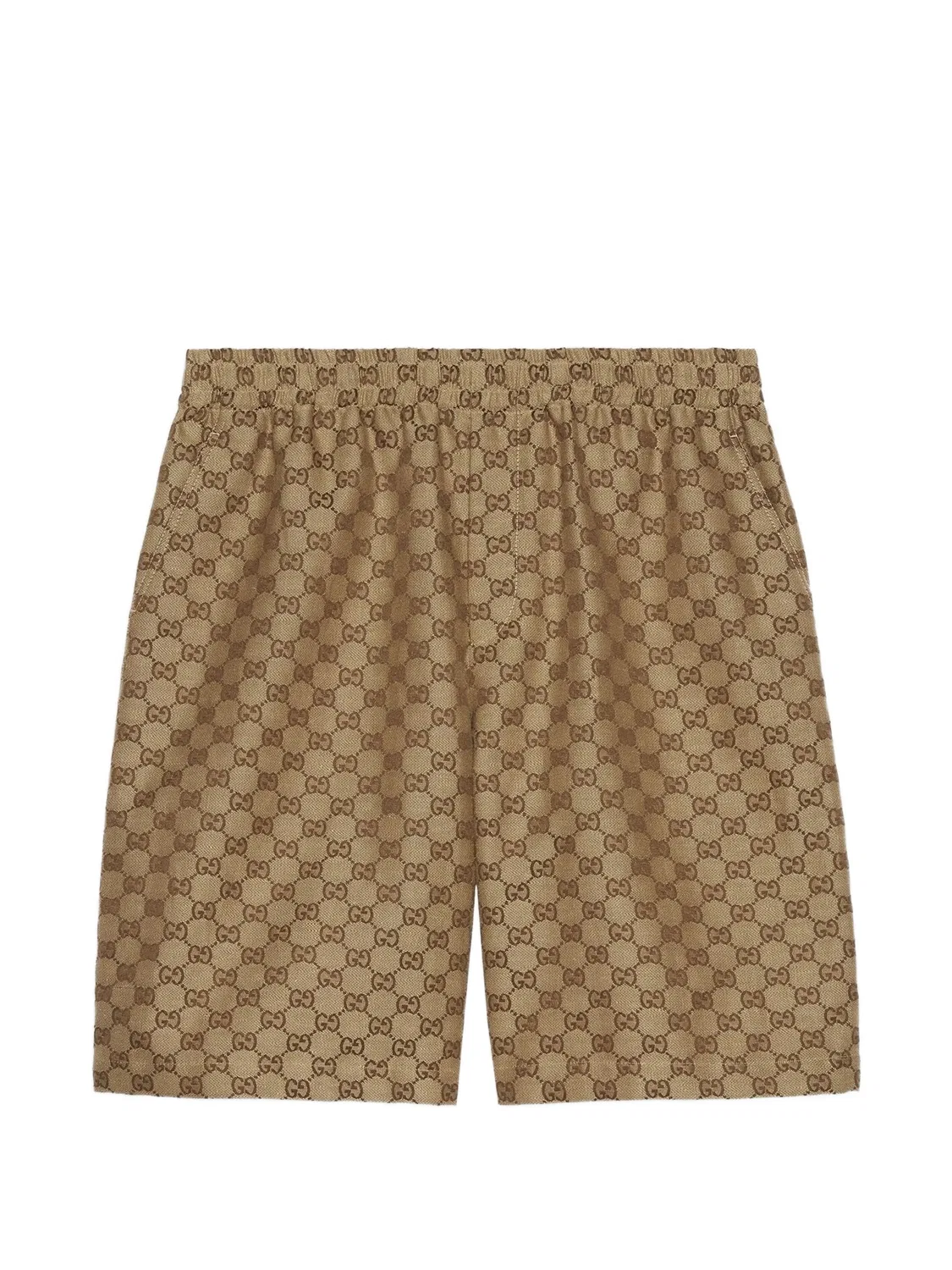 Льняные шорты с узором GG Supreme Gucci, коричневый