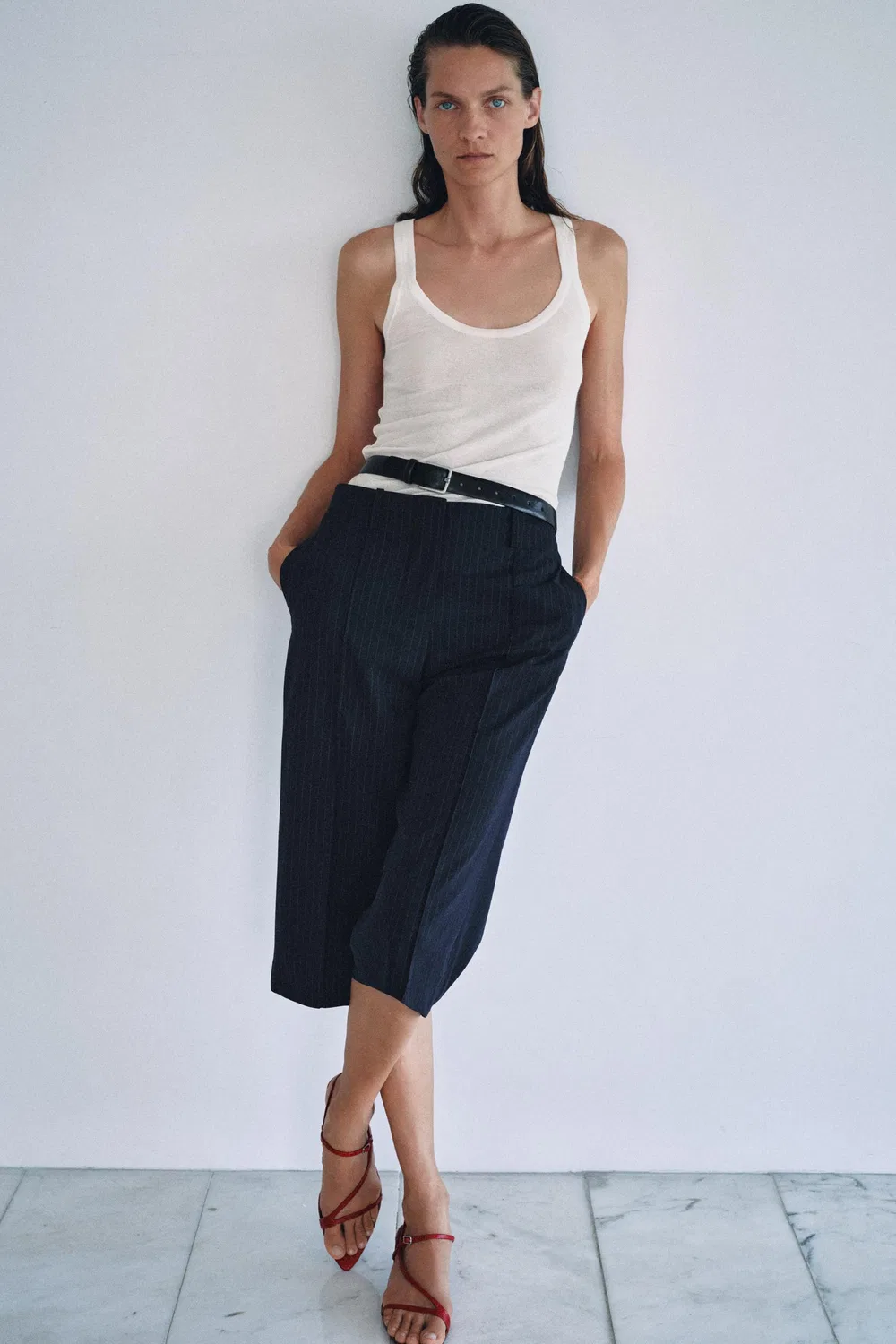 Шорты-бермуды прямого кроя из коллекции ZW. ZARA, striped — фото 3