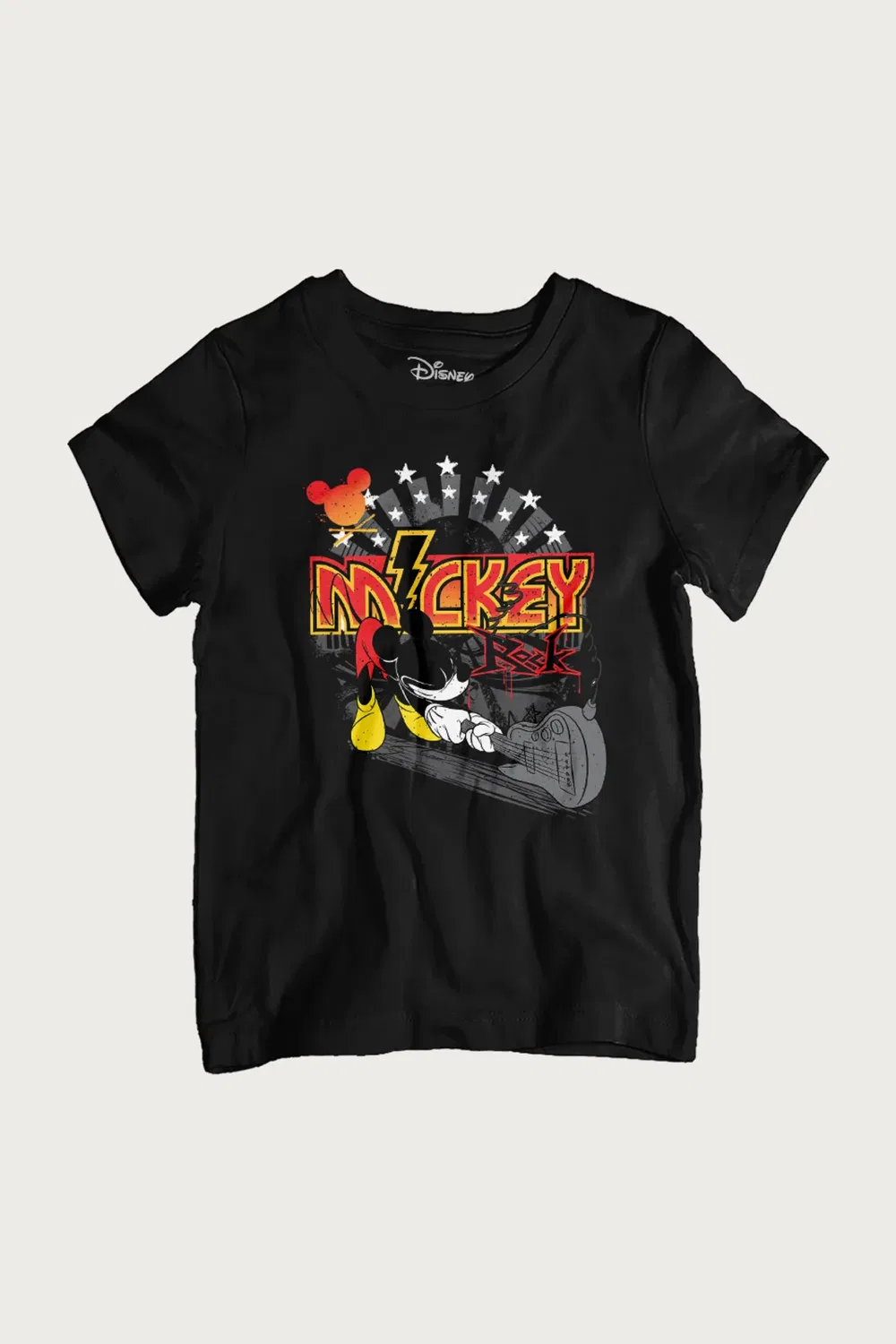 Футболка с принтом Rock Band Guitar Smash Mickey Mouse, Black — фото 2